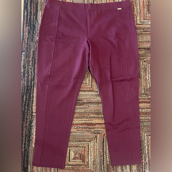 Pants - Ellen Tracy Stretch Leggings Burgundy Size XXL